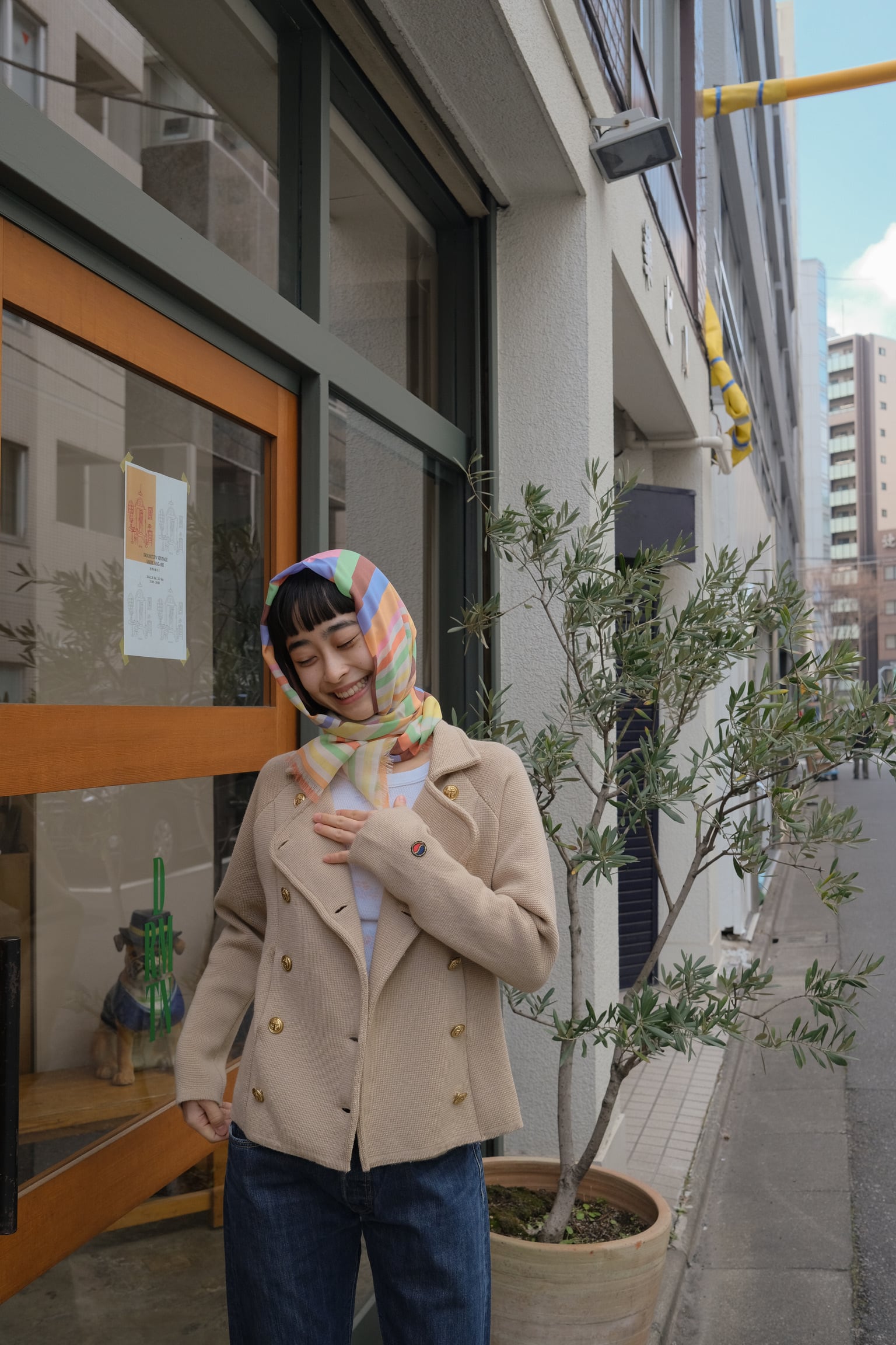 Busnel ニット金ボタンダブルジャケット