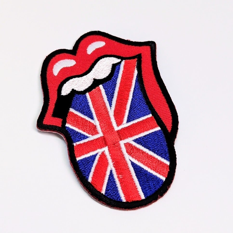 送料無料！ ★刺繍アイロンワッペン★【 The Rolling Stones ( ローリングストーンズ )】 イギリス国旗 〚アメリカン雑貨 アメトイ〛