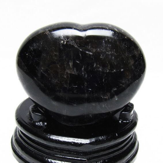 黒水晶 置物 モリオン ハート 台座付属 一点物 155-1097