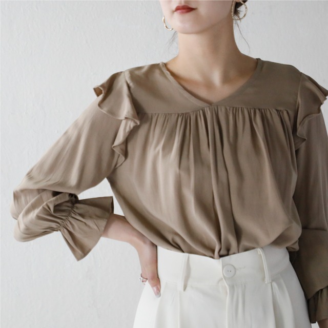 frill design blouse 10039