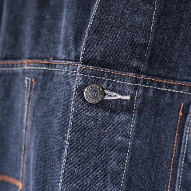 good fade over silhouette black denim jacket