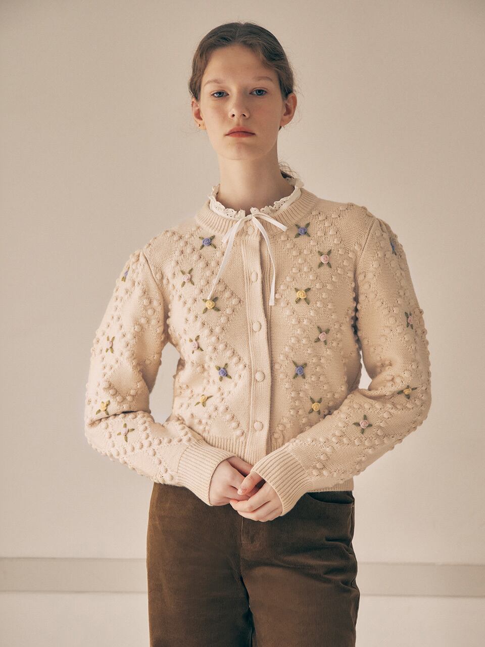 【新品】rolarola （ロラロラ）ワンショルダーカーディガン セール】MOHAIR BLENDED TWO WAY BUTTON CARDIGAN PINK（カーディガン