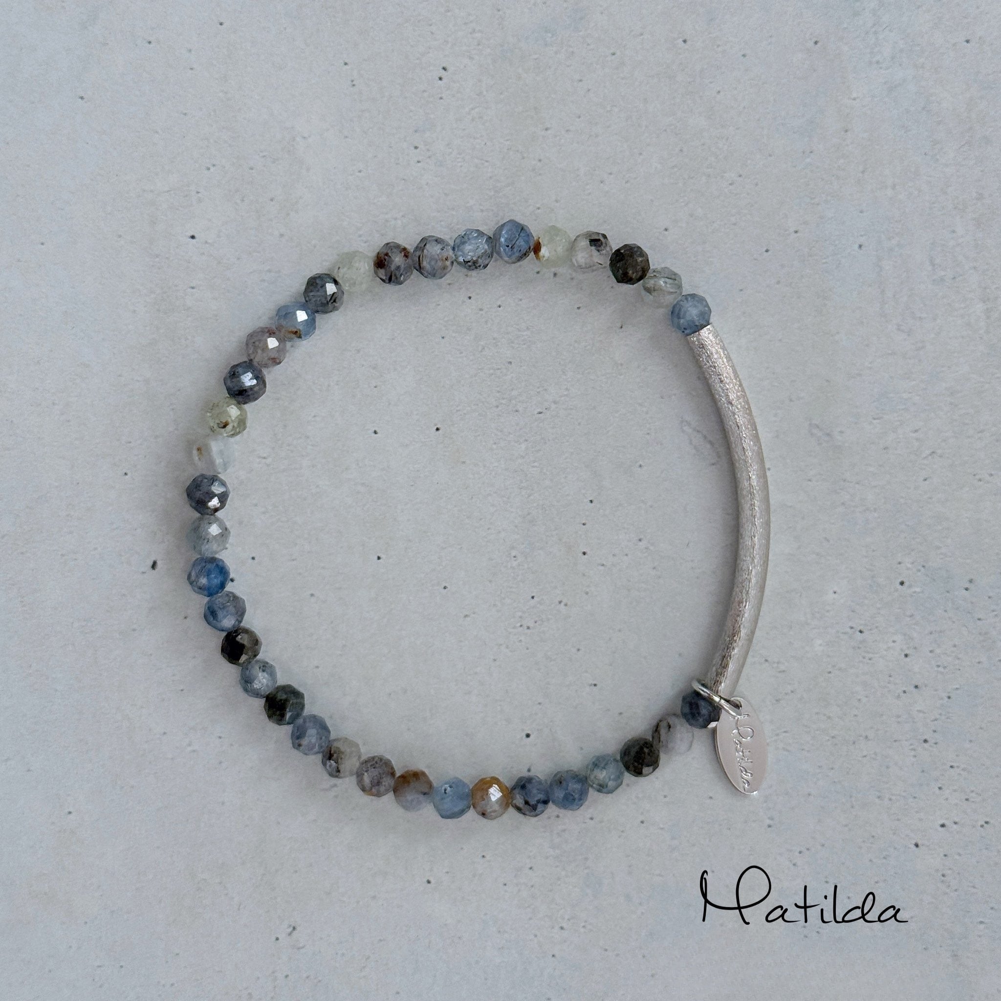 Tube & stone bracelet(カイヤナイト)