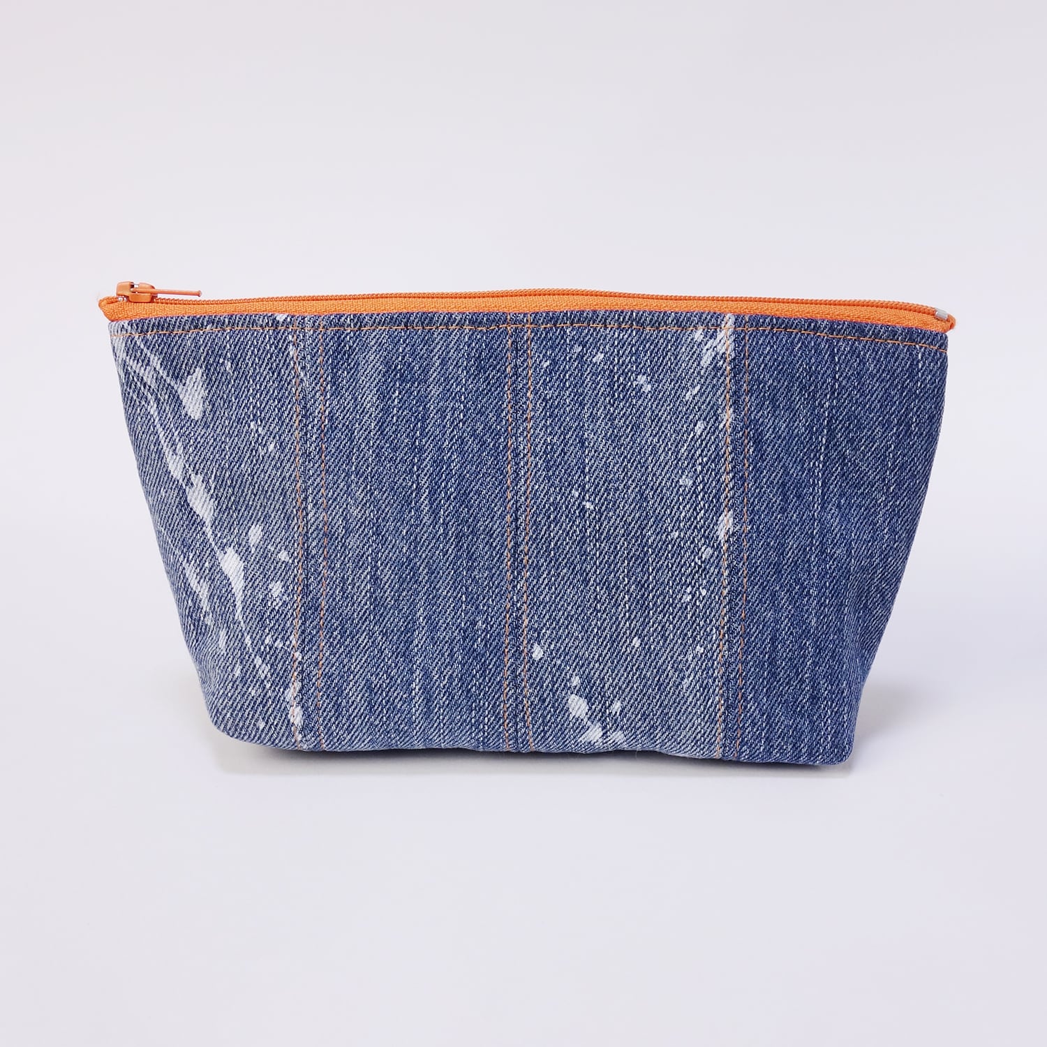 マルチポーチ　ペンケース　デニムポケットレース柄　ハンドメイド マルチポーチ ペンケース デニムポケットレース柄 ハンドメイド