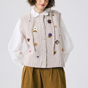 花刺繍のニットカーディガン&ベストセット 《P0267》