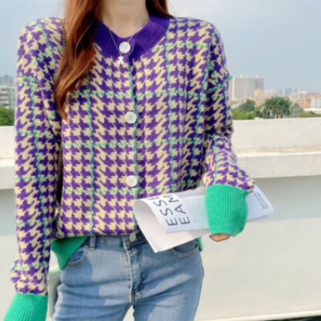 Retro design knit cardigan  KRE1132