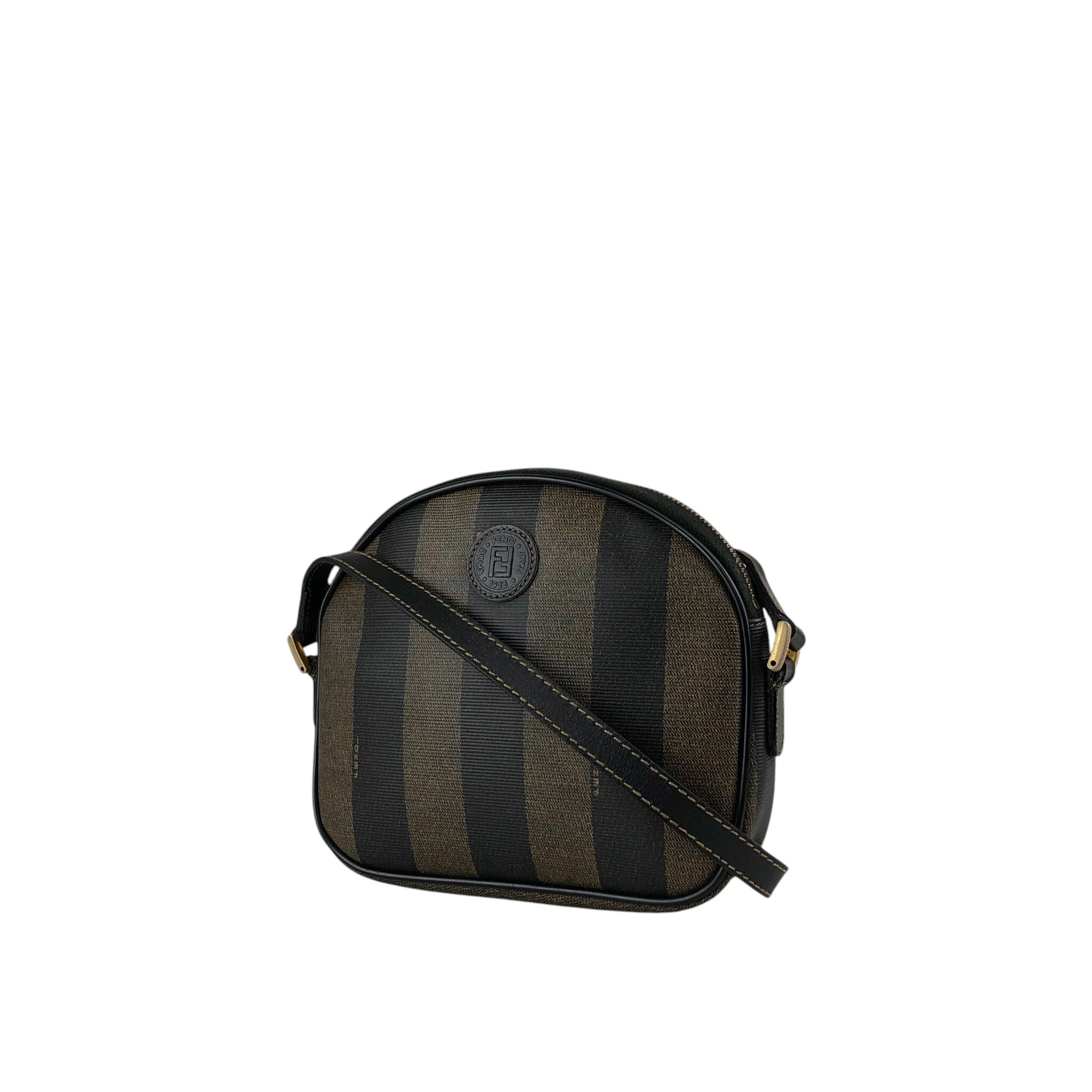 721.64 フェンディ　FENDI S.A.S ヴィンテージショルダーバック FENDI フェンディ ぺカン ショルダーバッグ ブラウン FFロゴ PVC