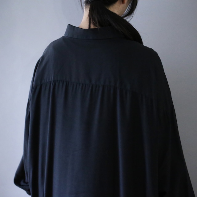 "刺繍" symmetry 3-rhombus design super over silhouette fry-front shirt