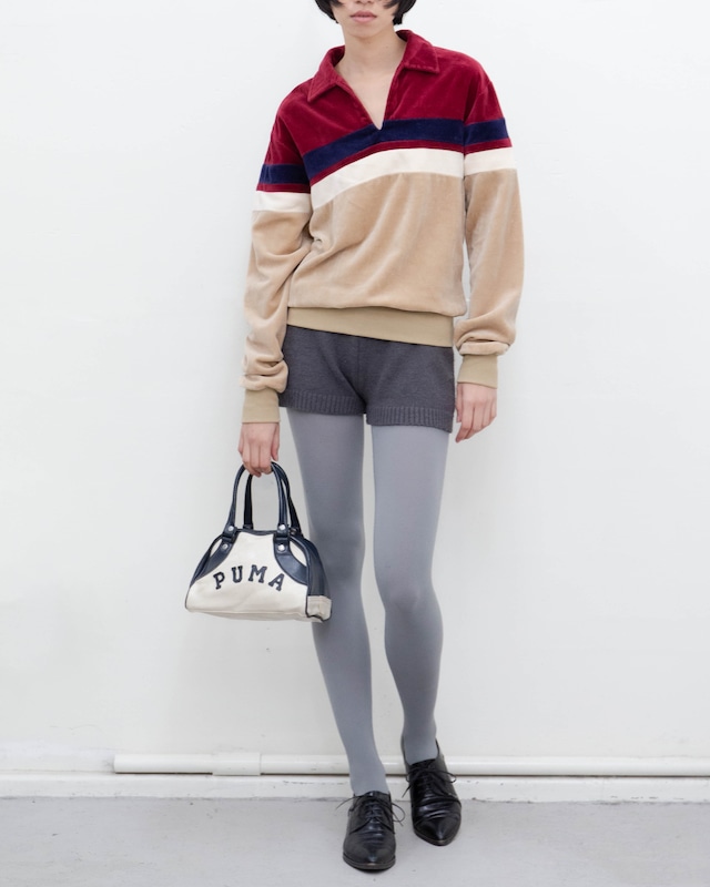 1970s Kennington - velour skipper polo