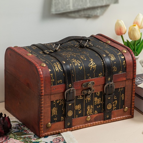 ジュエリーボックス 小物入れ 小物収納 アクセサリーケース アクセサリー収納 収納ボックス ヴィンテージ 木箱 ２段収納 木製 ロックジュエリーボックス宝箱 家の装飾 クリスマスギフト 新年のギフト 男性へのギフト 女性へのギフト