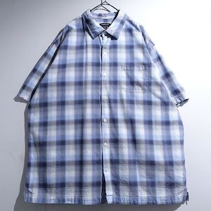 "VAN HEUSEN" Blue Check Pattern Shirt