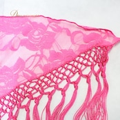 フラメンコ 衣装 シージョ ピキージョ 小物 ピンク系 花柄 レース トライアングル フレコ ダンス 三角形 アクセサリー 練習 舞台 発表会 ピンク フリンジ ショール フラメンコダンス 可愛い ファッション 小物 鮮やか おしゃれ イベント用 ステージ衣装