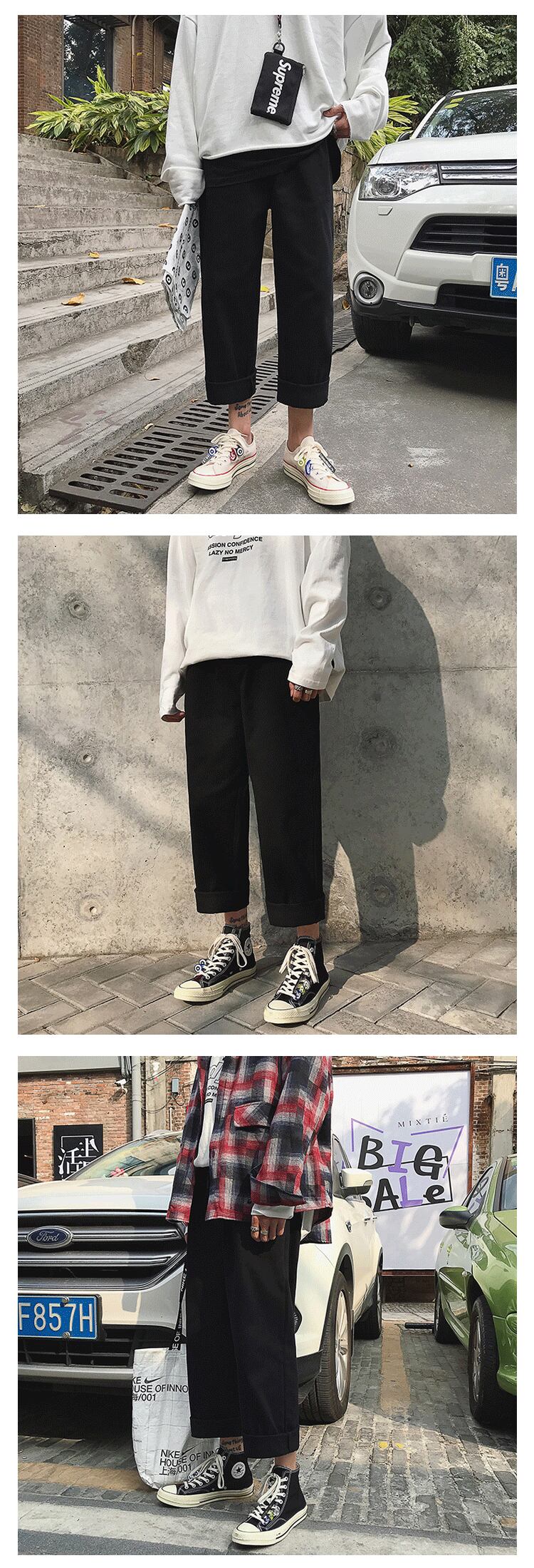 全2色 パンツ ストレート カジュアル シンプル 無地 おしゃれ