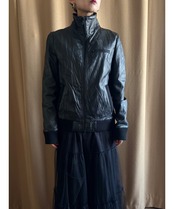 mode black pigskin jacket-5050-11
