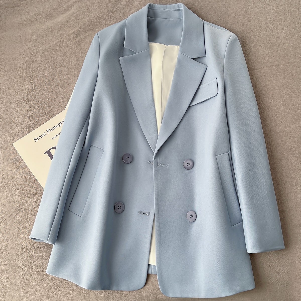 テーラード ジャケット コート アウター スーツ 韓国ファッション 水色 春アウター CHOICE.31 ファッション通販