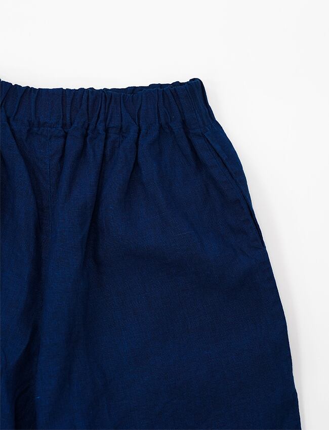 aulico : LINEN SHORT PANTS / NAVY | aulico