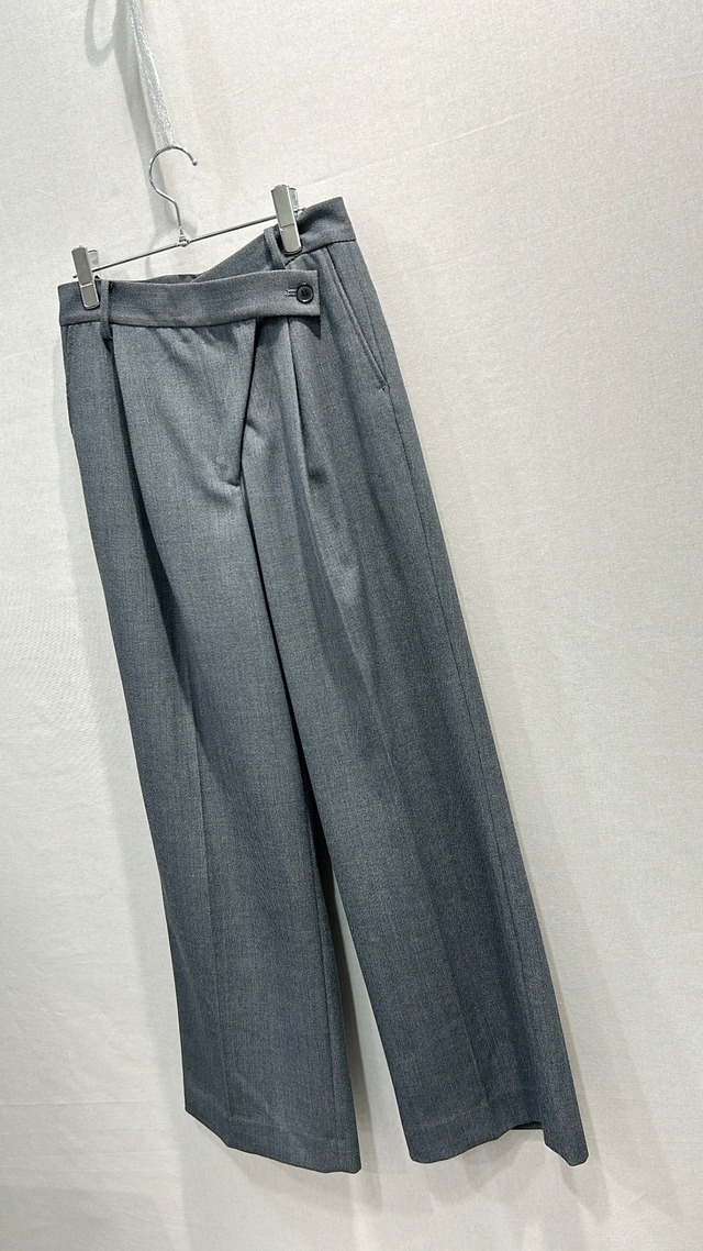 【TODAYFUL】Asymmetry Twill Trousers / Dark gray （要お問い合わせ）