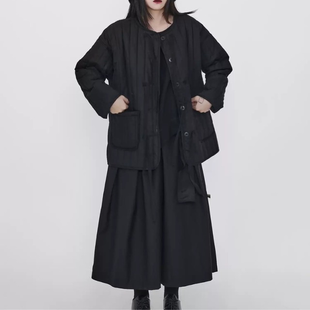 ボタンフロント パッチポケット  キルティングジャケット R30268