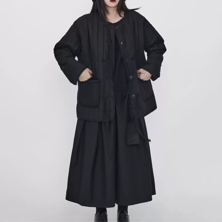 ボタンフロント パッチポケット キルティングジャケット R30268