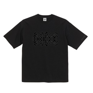 刺繍麻似合ロゴプリントビックシルエットTシャツ(2色展開)