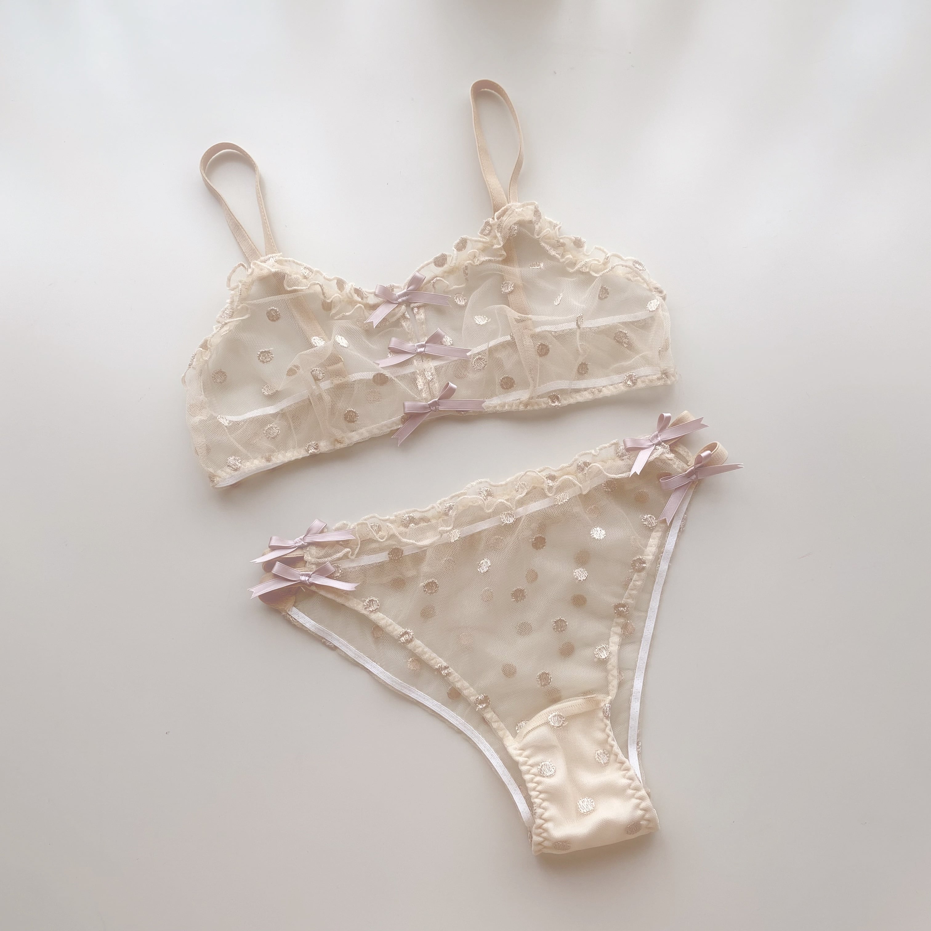 Champagne Dot Lingerie Set