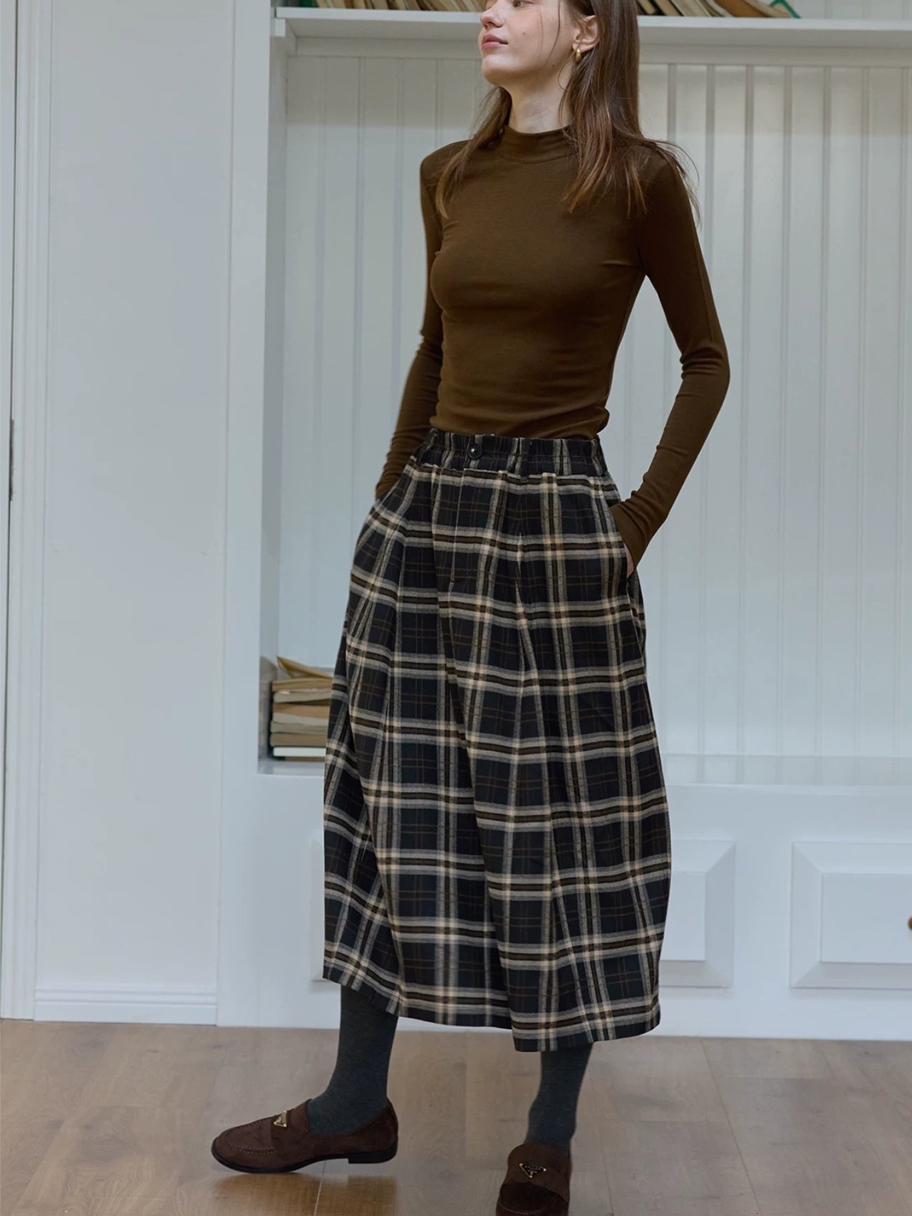 Bourgeon Vintage Check Tucked Skirt F0821