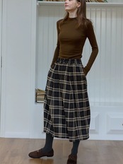 Bourgeon Vintage Check Tucked Skirt F0821