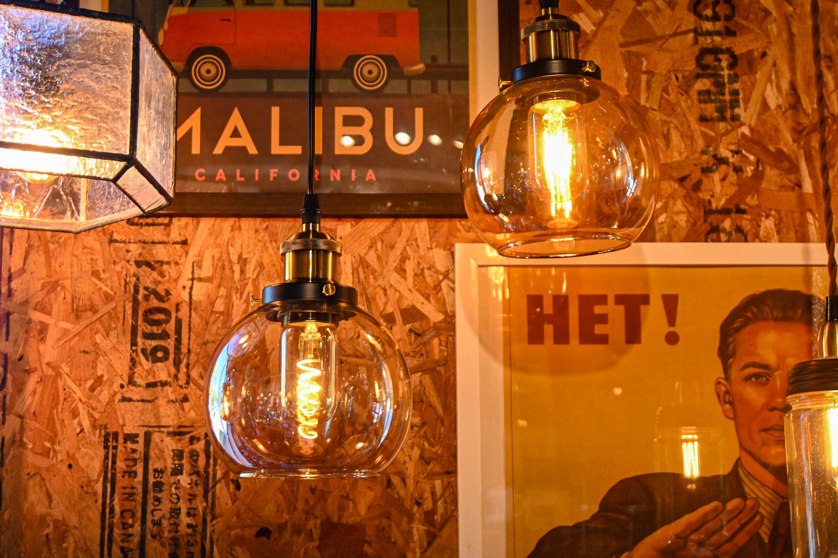 アンバーガラスペンダントライト 丸型 | INDUSTRIAL WORKS