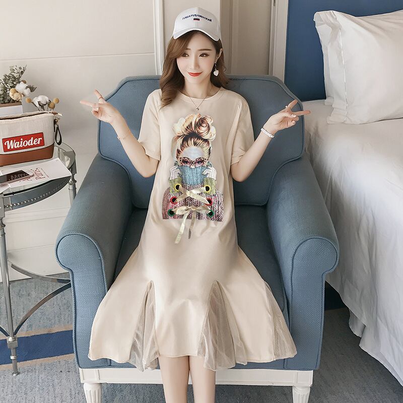 【新作】【送料無料】 新しいマタニティ授乳ドレスファッションマップのマタニティウェア2019夏バージョンルーズプラスサイズのマタニティドレス-アリババ 大きめサイズ サマー 夏物 expec281089997668