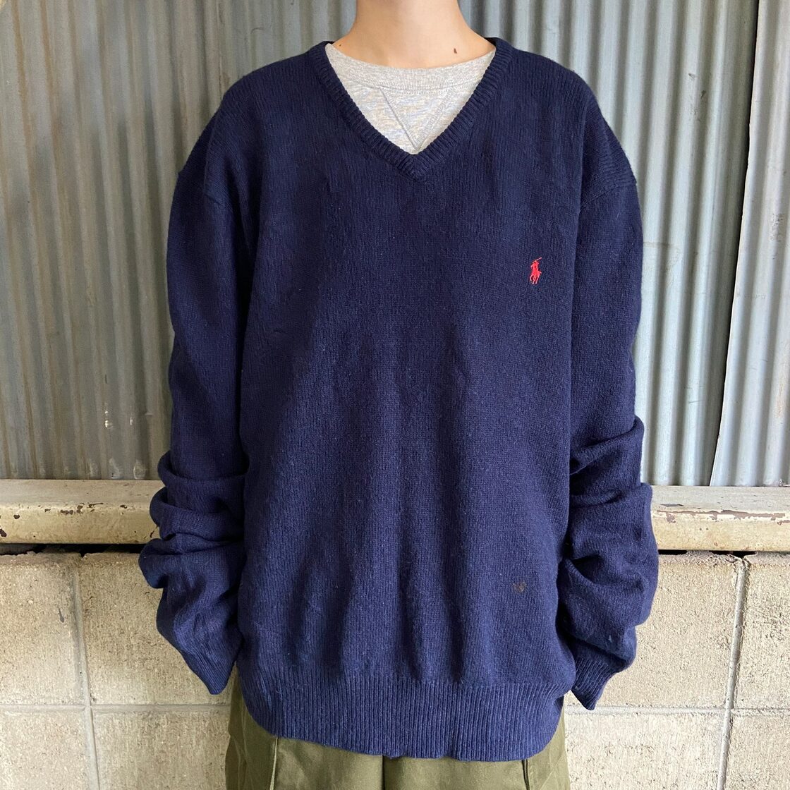 Polo by Ralph Lauren オールドラルフローレン Vネック ラムウール 
