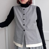 MIXツイードノースリvest/グレー