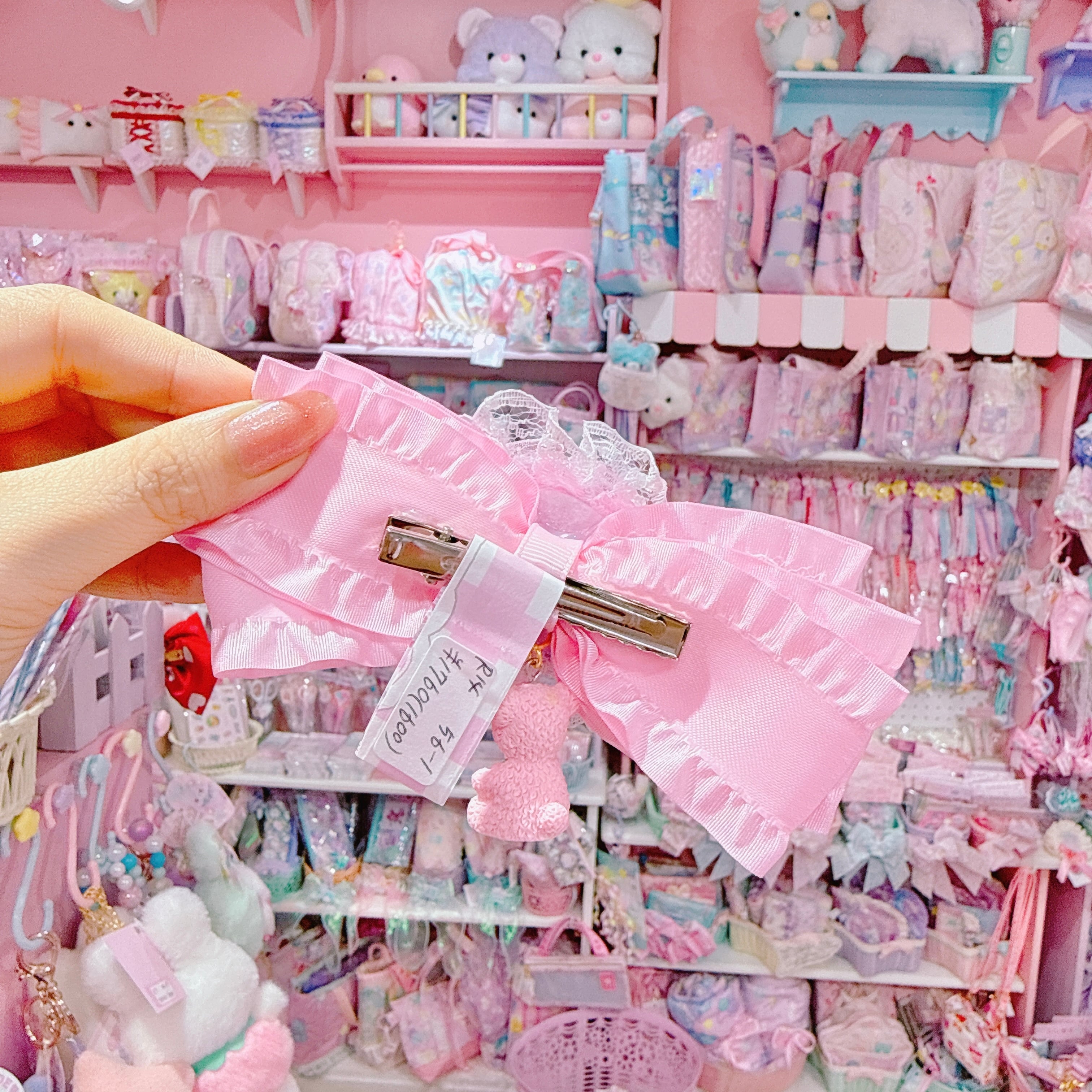 【R14】56-1くるみチュールリボンヘアクリップ