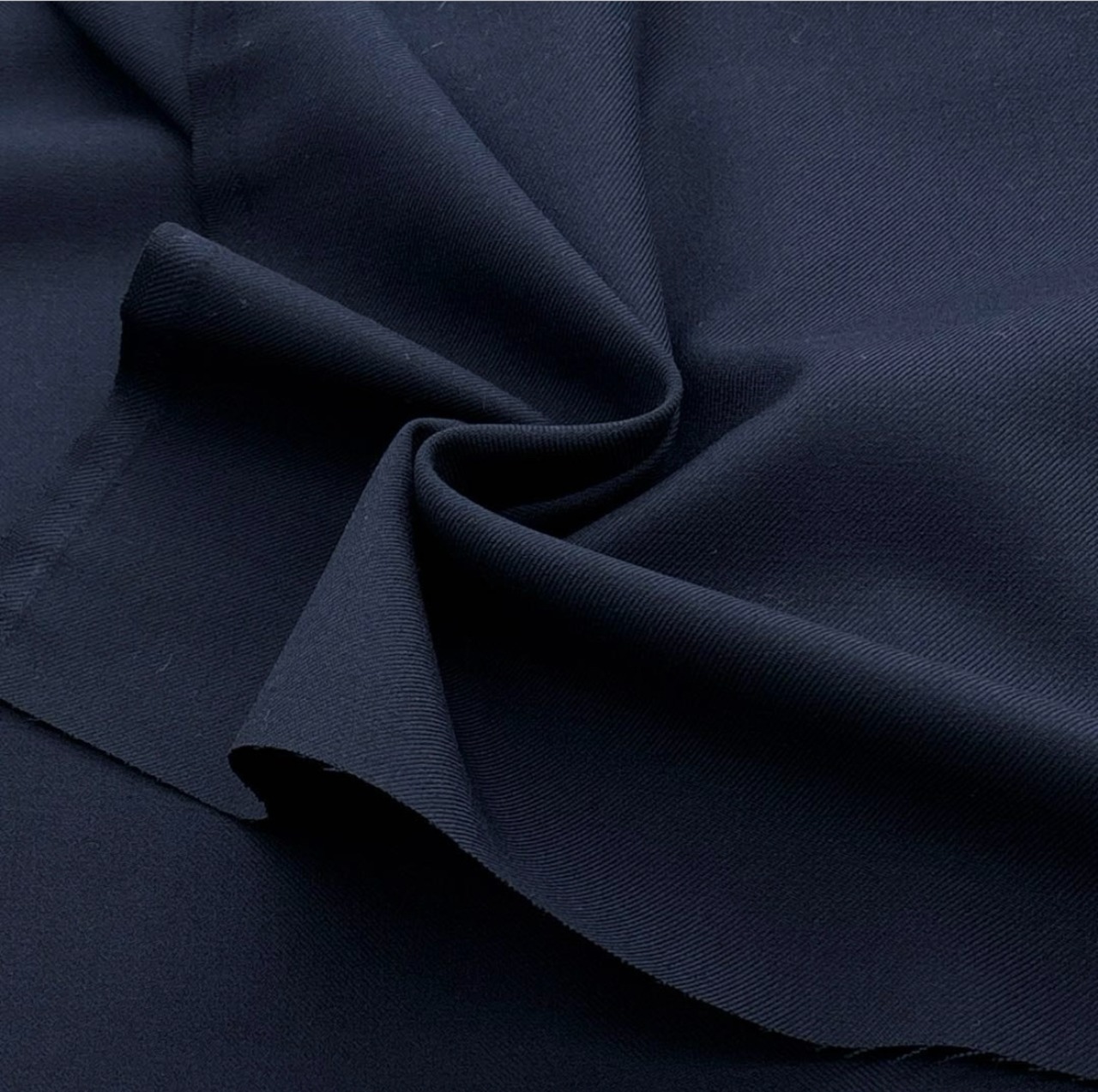 ★NY075◆3m◆ウールポリエステル混弱毛羽立ちツイル生地◆ネイビー