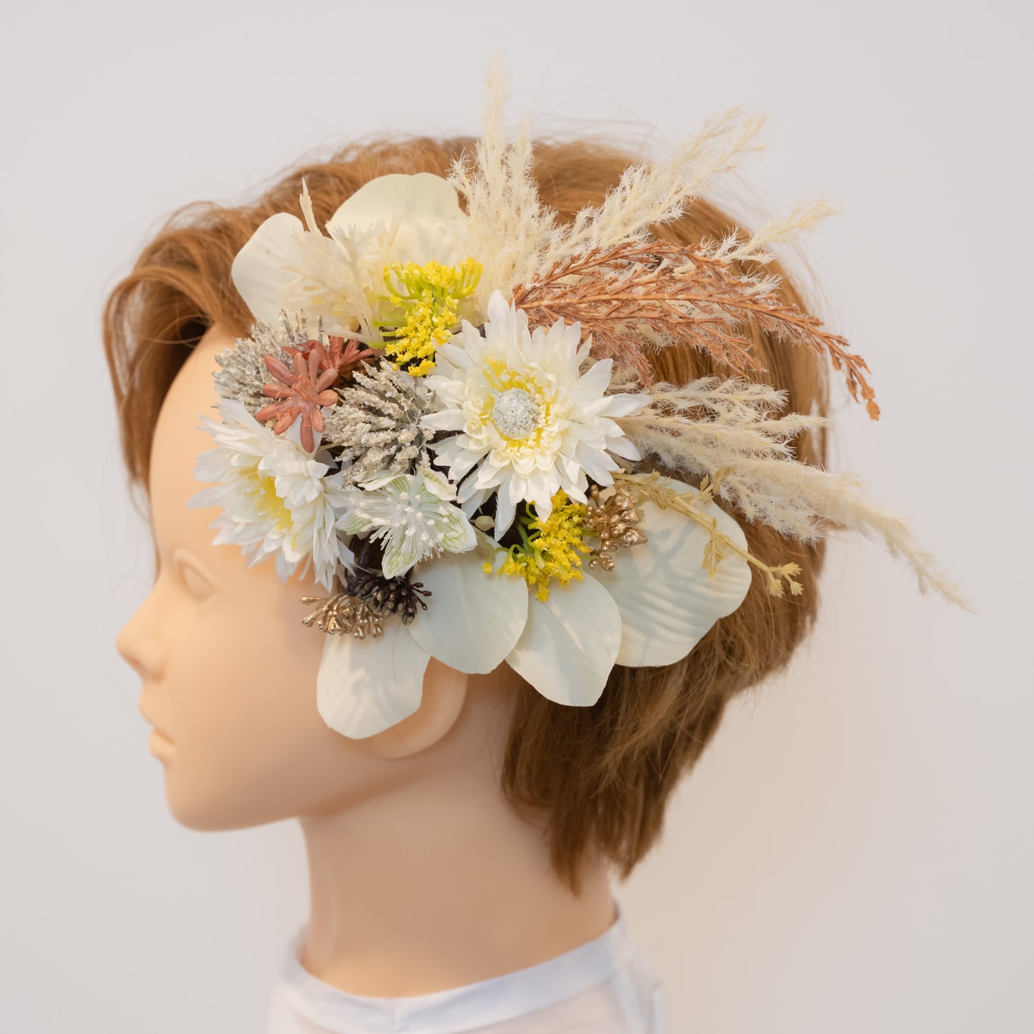 ショートヘアーやベリーショートの花嫁様に】ドライフラワー風 ショートヘアーやベリーショートの花嫁様に】ドライフラワー風
