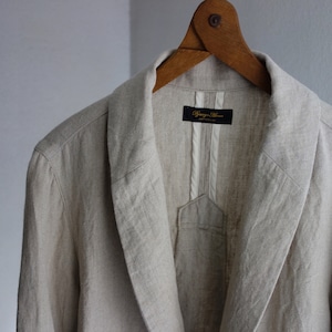 anotherline shawlcollar heavylinen jkt / natural ecru