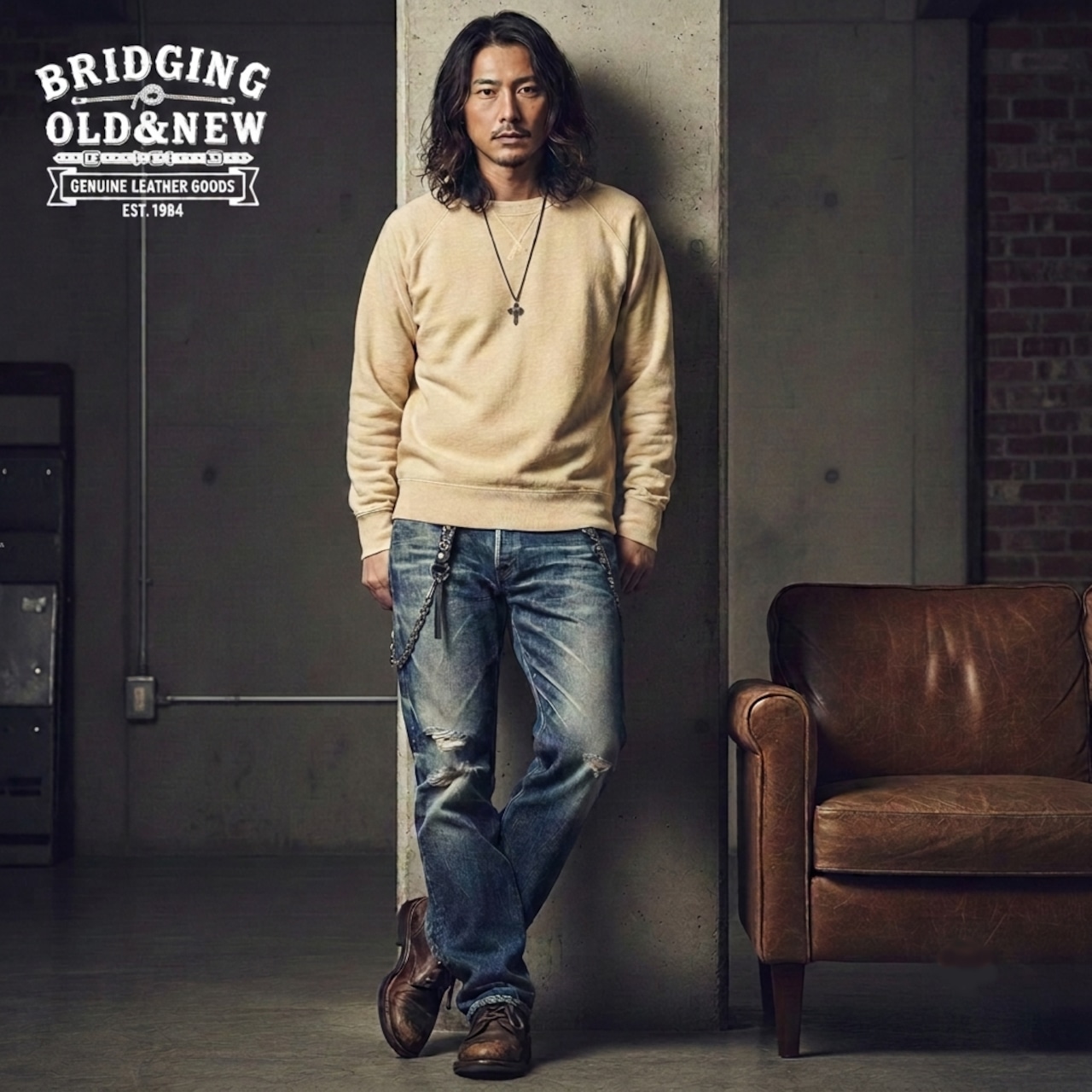クロス橙□本革レザーフルスタッズナローベルト | bridging.old.and.new