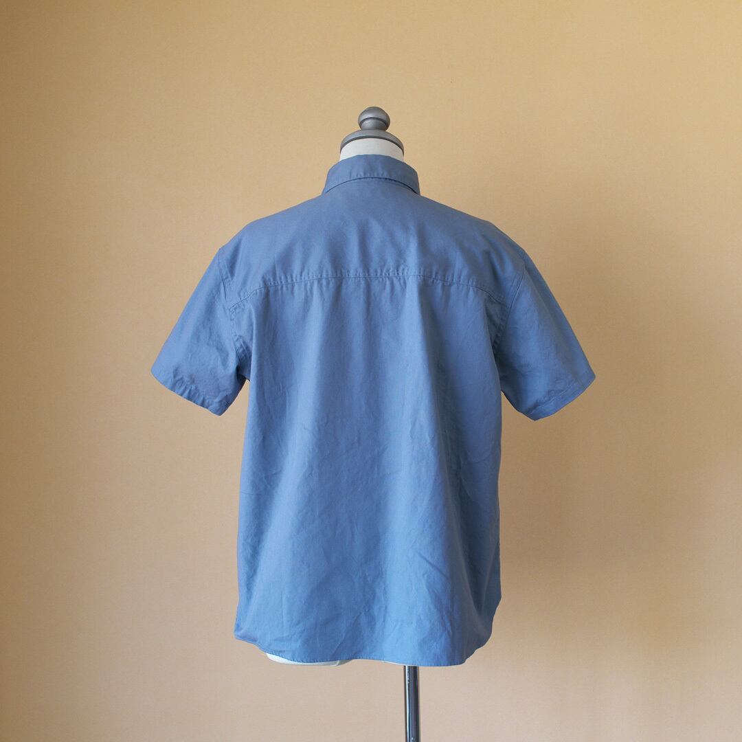 LOLO ロロ LS-364 オックス半袖プルオーバーシャツ・ブルーグレイ