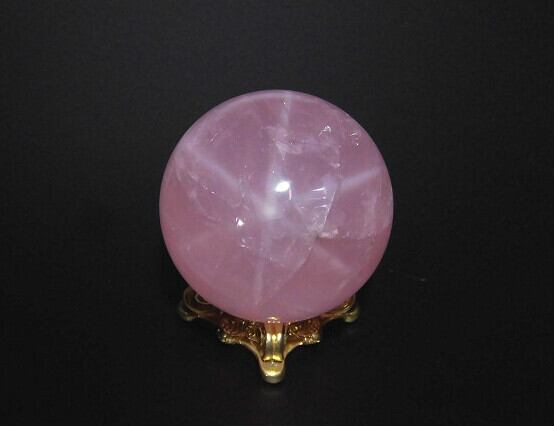 【送料無料】【高品質】マダガスカル産スターローズクオーツ丸玉　STARROSE−5