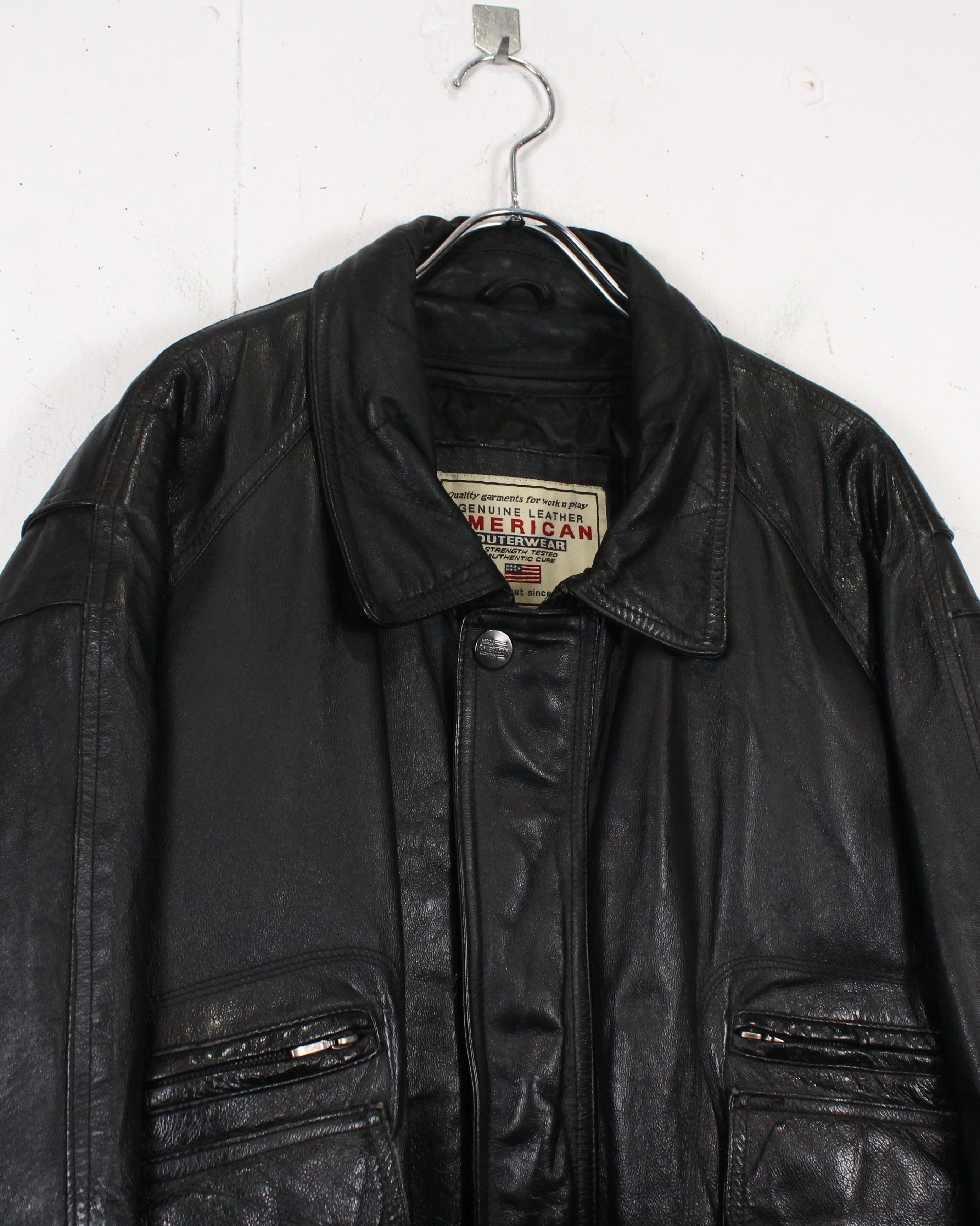下北沢caka購入 レザーフライトジャケット Caka act2】Flight Detail Vintage Loose Leather Jacket | Caka(カカ