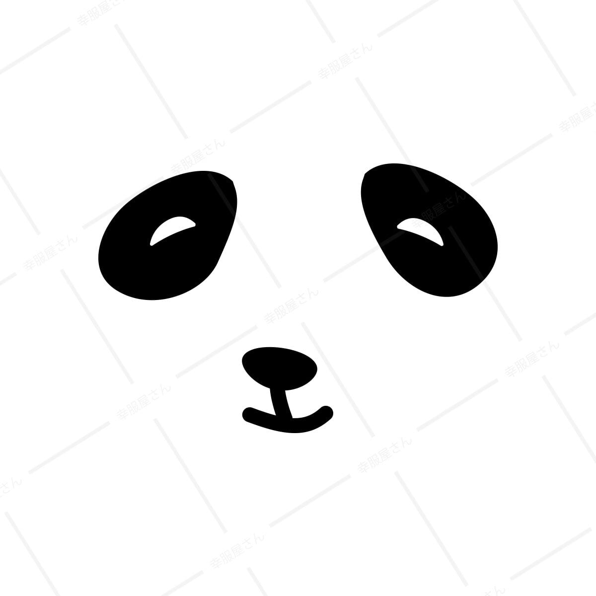 微笑みパンダ FC05 手描きおバカTシャツ おもしろ顔の デカ顔T おもしろtシャツ 面白