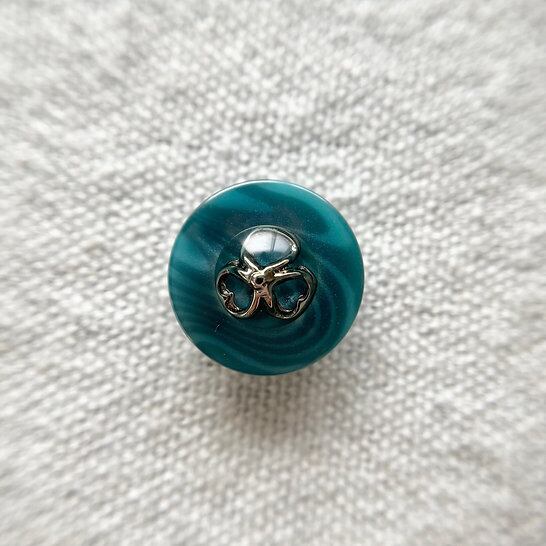 シルバーフラワー×ピーコックマーブル 15㎜