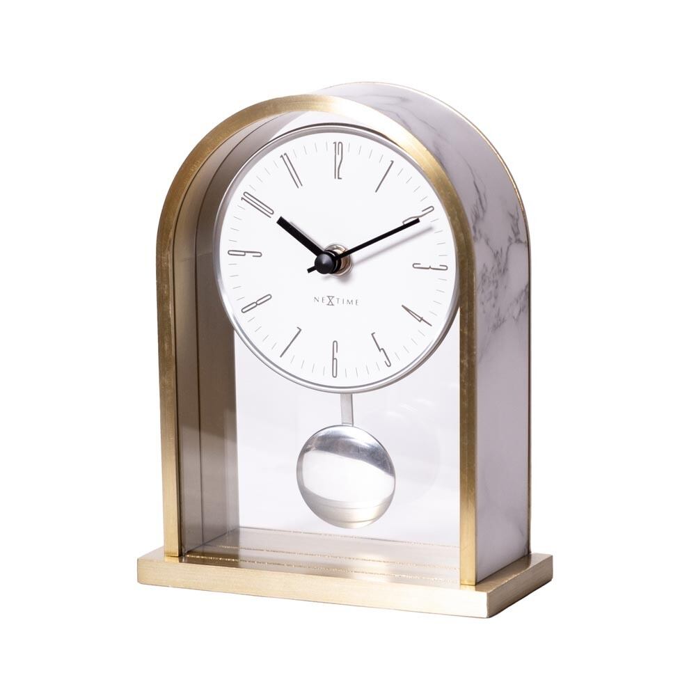 置時計 振り子時計 NEXTIME ネクスタイム テーブルクロック Marble Pendulum ホワイト / NXT-J027 デスクトップ JAPANDI COLLECTION