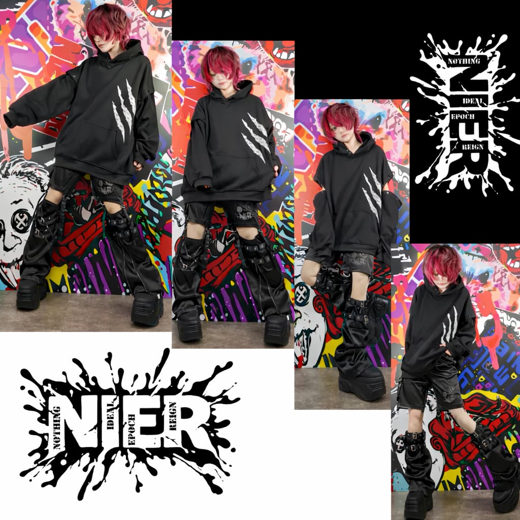 高品質サテン生地 STRAP BUCKLE 3WAY PANTS【FACE LOGO刺繍】 | NIER