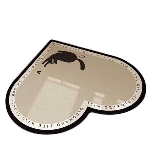 予約 北欧風コーナーマット 80cm キッチンマット 珪藻土 マット 吸水 滑り止め 変形マット 足元マット 玄関マット ベッドサイド モノトーン おしゃれ ブラック ローズ ネコ ライン 4柄　cw-a-6747