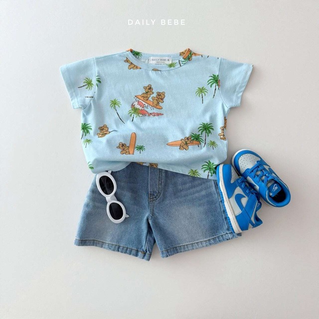 ラスト1点◆75-85 ベアサーフTシャツ-DAILY BEBE am