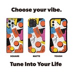 受注生産 iPhoneケース 原色ドットと三角の抽象柄｜レトロポップ PABS020A
