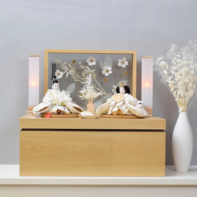 雛人形 親王飾り【La Fleur Blanche】ラフルールブランシュ｜収納上手｜おしゃれ｜モダン｜かわいい｜スタイリッシュ｜コンパクト｜今どき