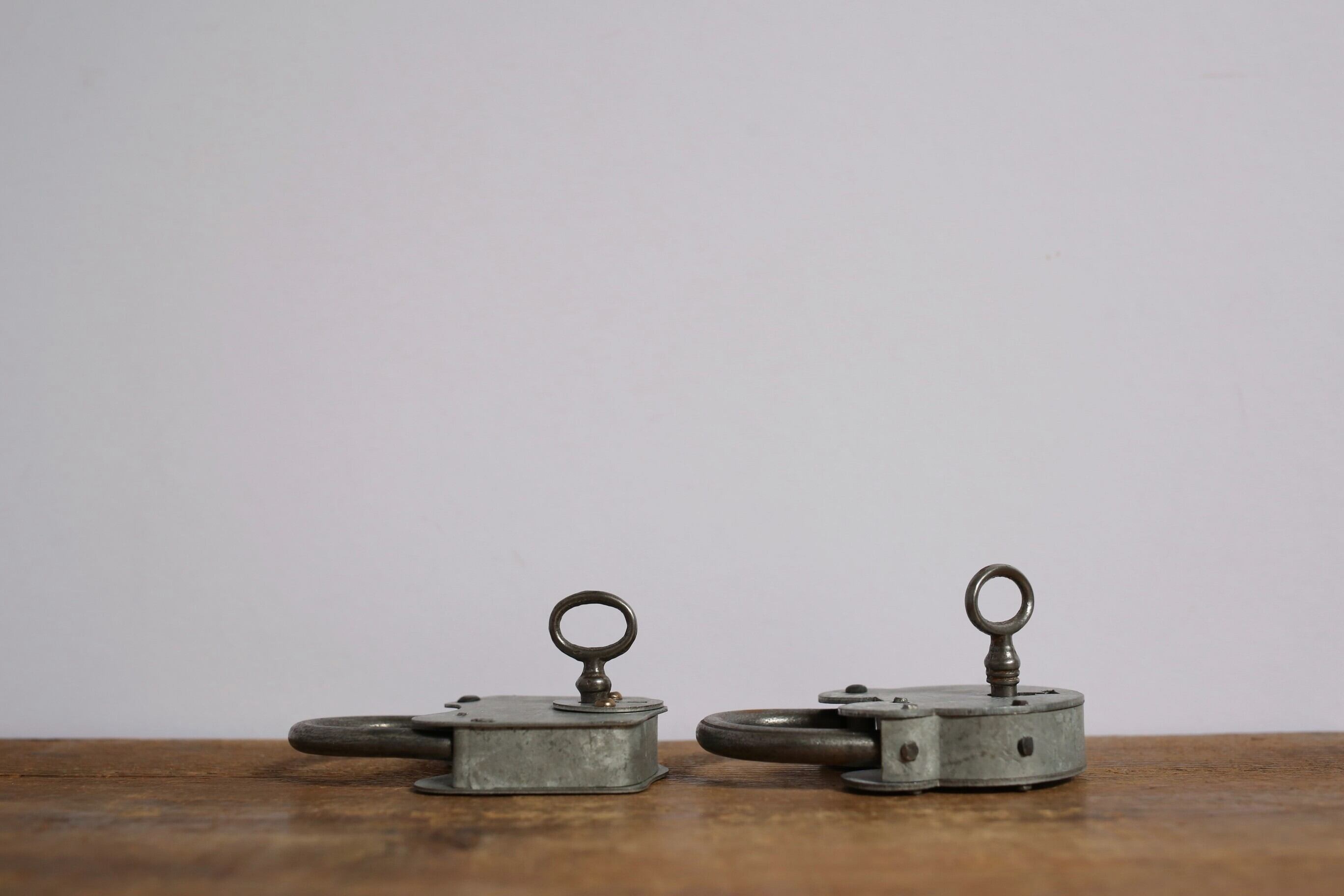 フランス アンティーク ヴィンテージ クマ型 南京錠 パドロック 鍵1本