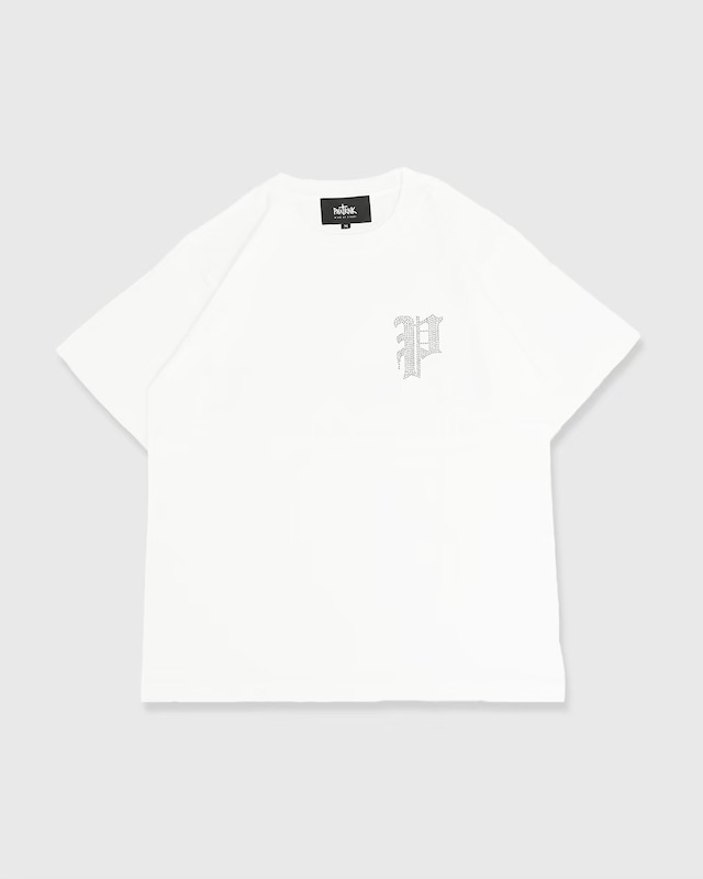 OLD"P"LOGO RHINE STONE silver TEE