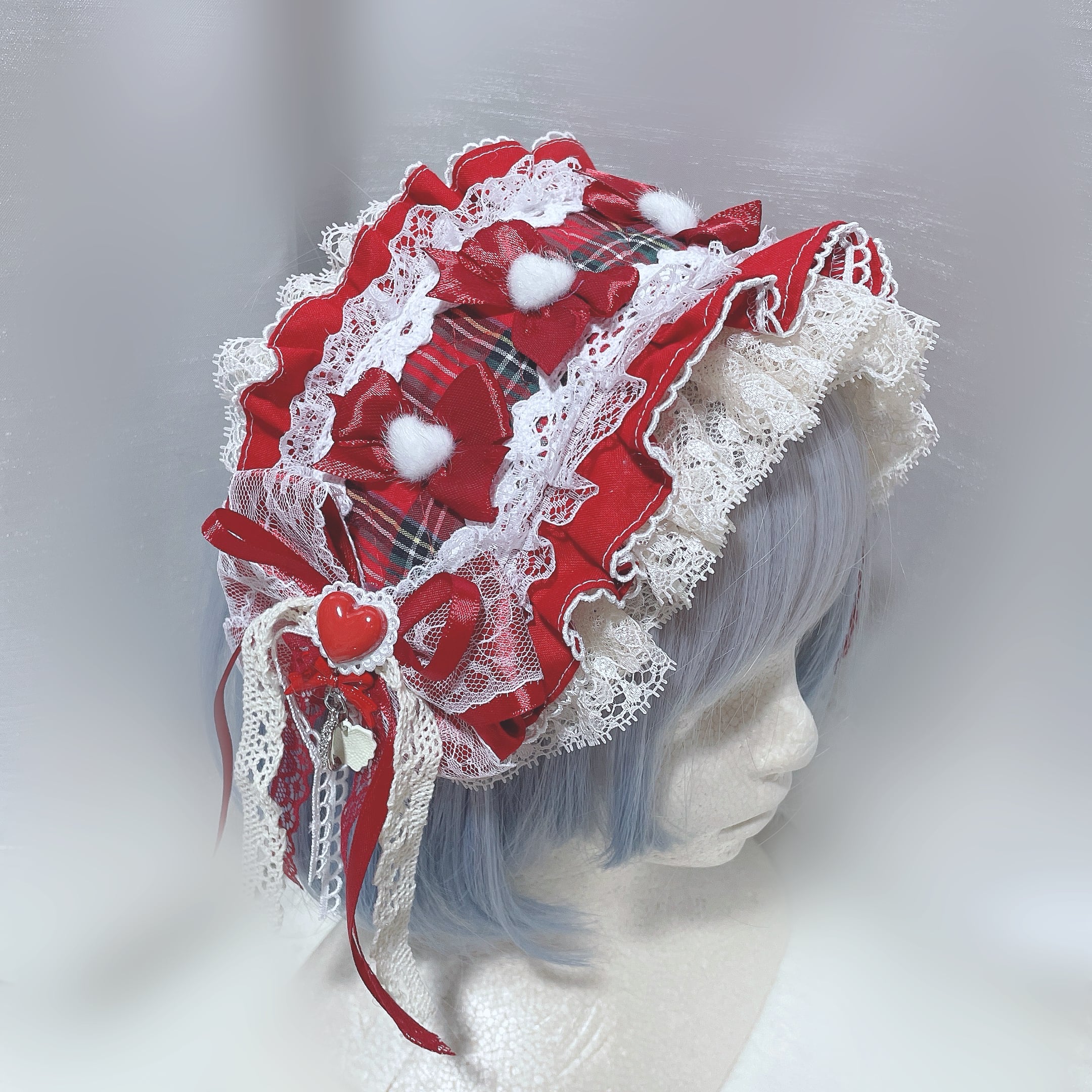 ハート赤フリルヘッドドレス | Fancy Doll